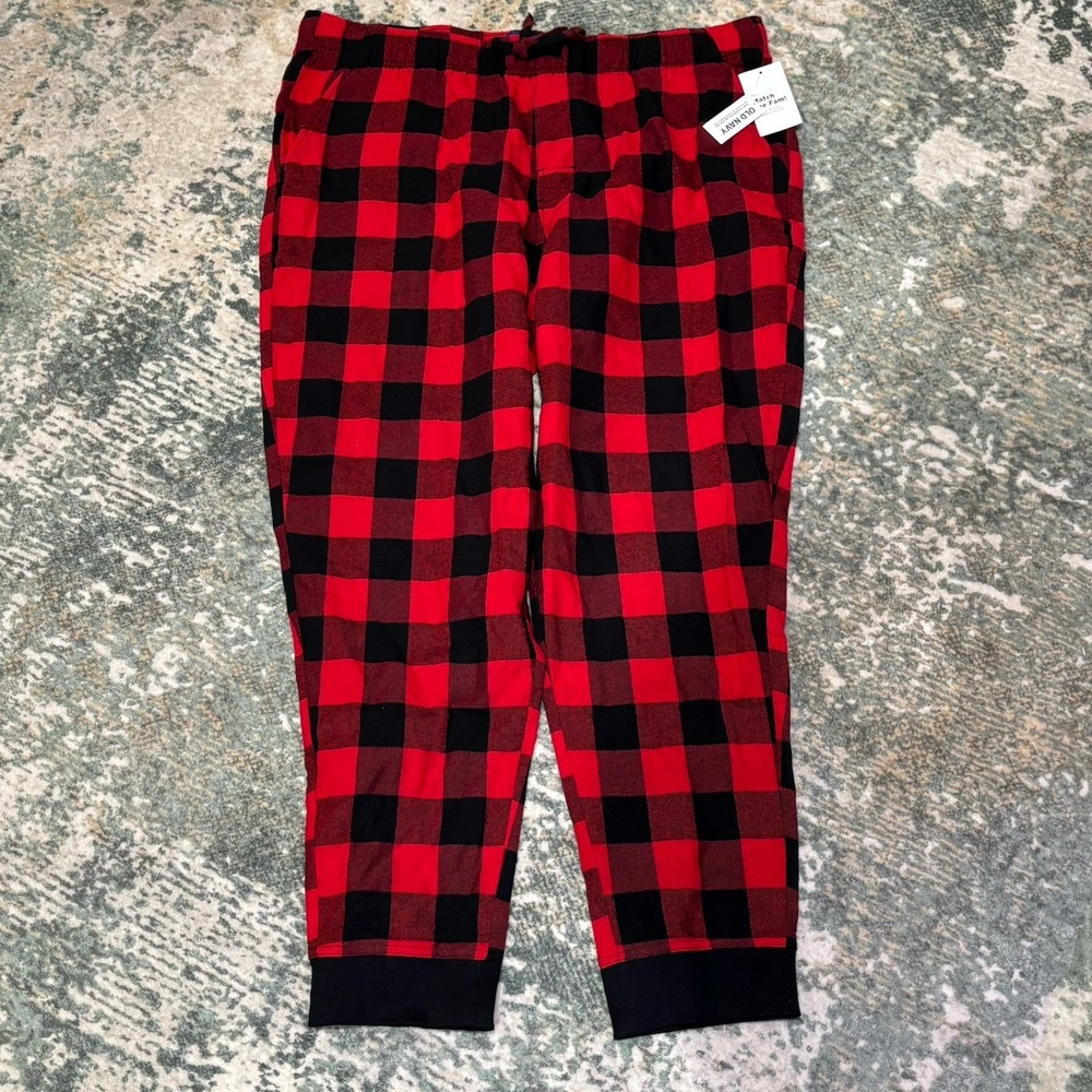 Old Navy Pajama Pants NEW XL Mens Red & Black Plaid Buffalo Check Flannel